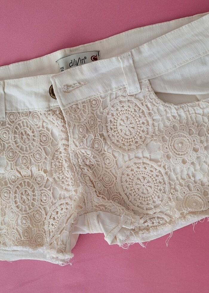 Dilvin dantelli şort - Görsel 4