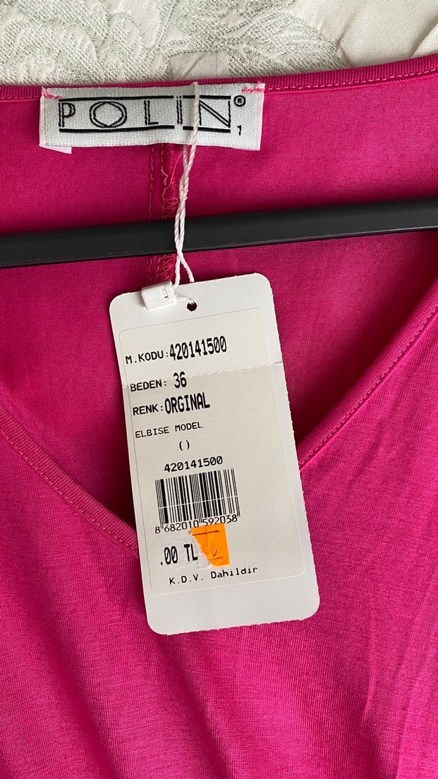 Pembe Drapeli Kadın Uzun Elbise - Görsel 2