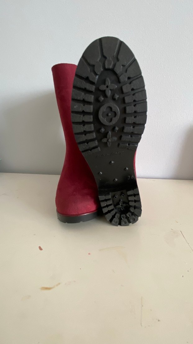 Bordo Süet Kadın Yağmur Çizmesi - Görsel 3