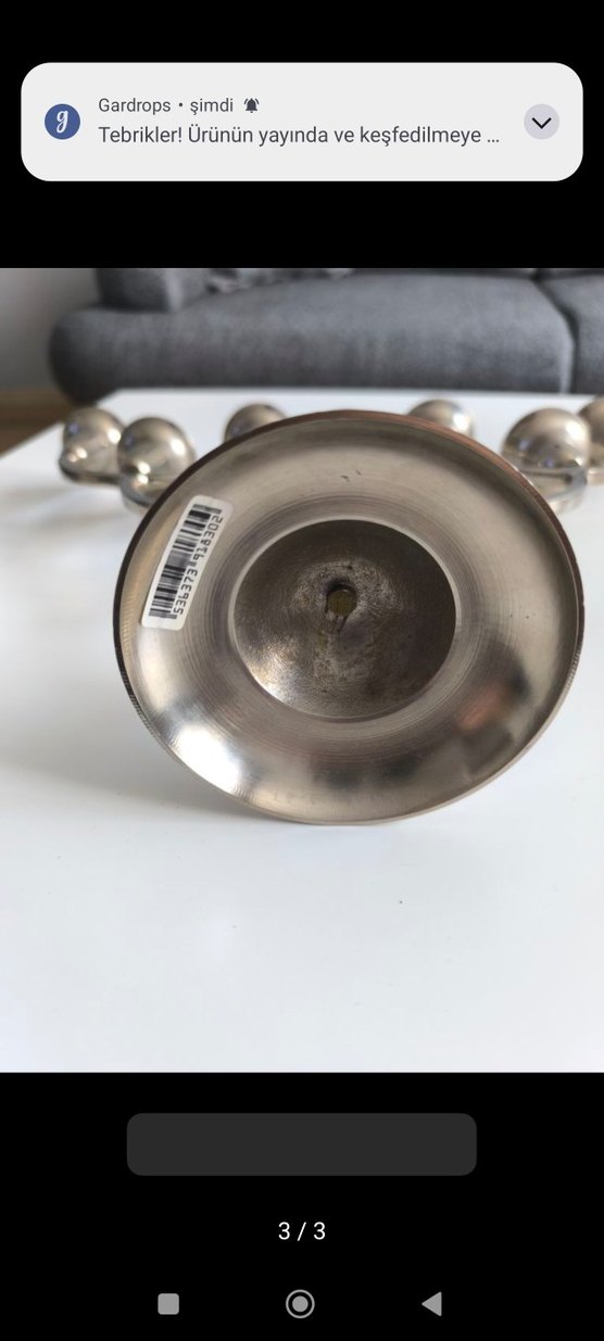 GÜMÜŞ KAPLAMA ŞAMDAN - Görsel 3