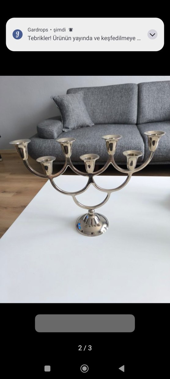 GÜMÜŞ KAPLAMA ŞAMDAN - Görsel 2