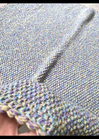 Pastel Çok Renkli Örgü Çocuk Battaniyesi - Görsel 5