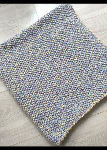 Pastel Çok Renkli Örgü Çocuk Battaniyesi - Görsel 3