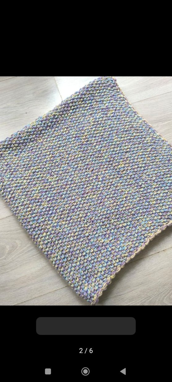 Pastel Çok Renkli Örgü Çocuk Battaniyesi - Görsel 3