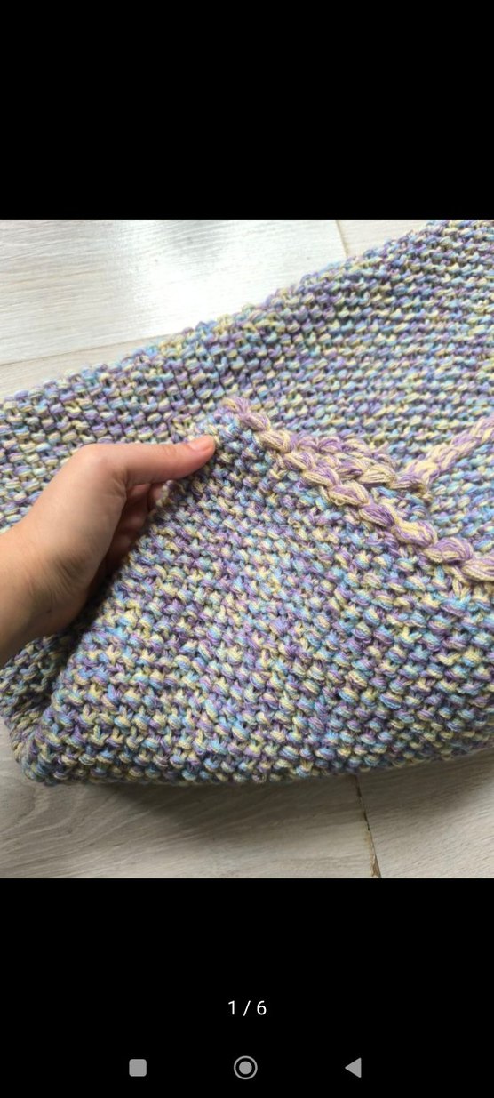 Pastel Çok Renkli Örgü Çocuk Battaniyesi - Görsel 2