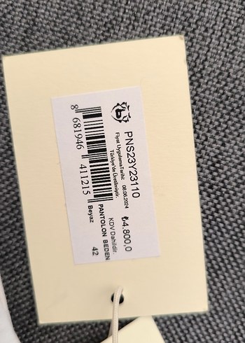 BİSSE 42 BEDEN ERKEK PANTOLON - Görsel 4