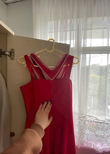 Kırmızı   Abiye Elbise - Görsel 2