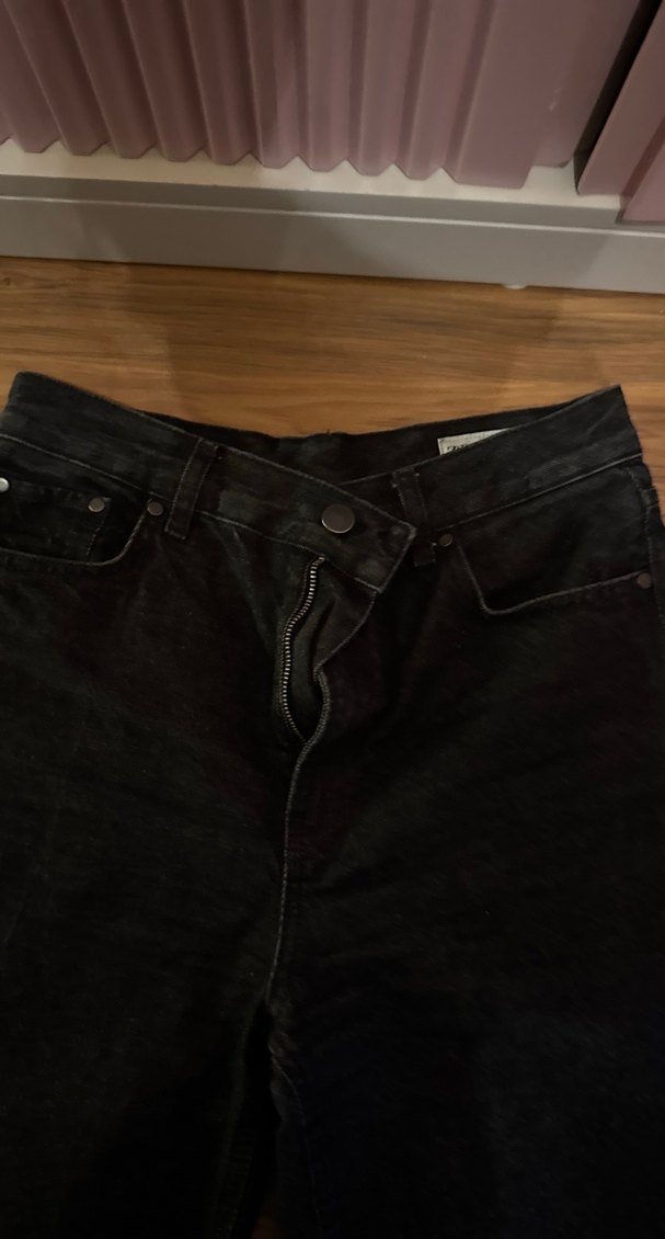 Zara Siyah Yüksek Bel Geniş Paça Jean — görsel 2/4