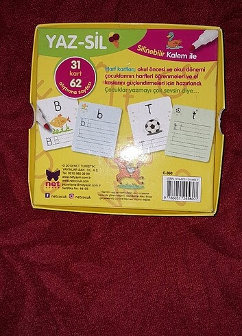 1.SINIF HARF YAZMA KARTLARI YAZ-SİL KARTLAR  - Görsel 2