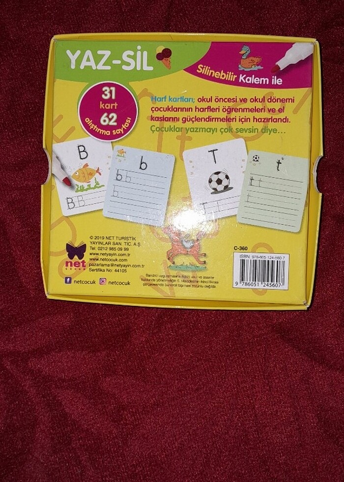 1.SINIF HARF YAZMA KARTLARI YAZ-SİL KARTLAR  - Görsel 2