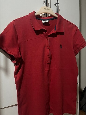 l Beden bordo Renk Kadın Polo yaka T-shirt