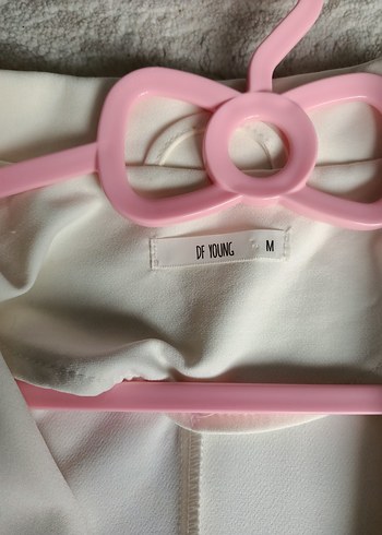 Düğmesiz Beyaz Kadın Blazer Ceket - Görsel 4