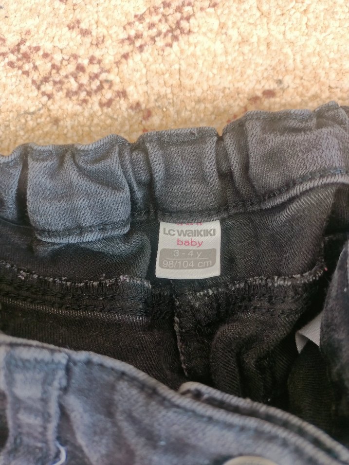 Gri kiz Çocuk Biker Denim Pantolon - Görsel 2