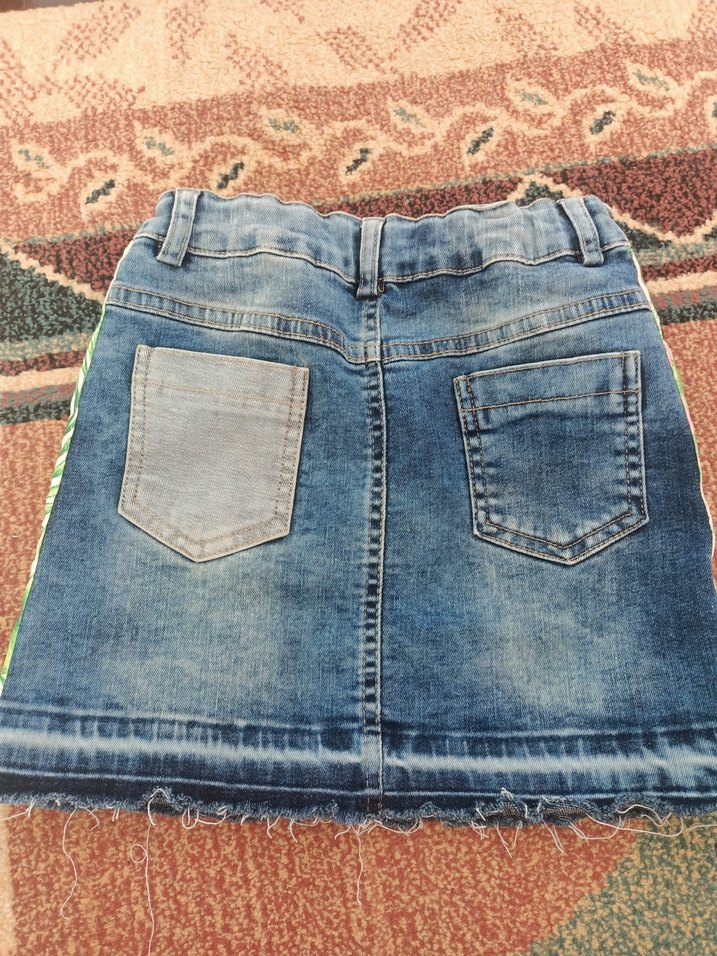 Kız Çocuk Renkli kot Etek - Görsel 3