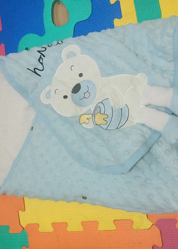 Mavi Desenli Bebek Battaniyesi - Görsel 4