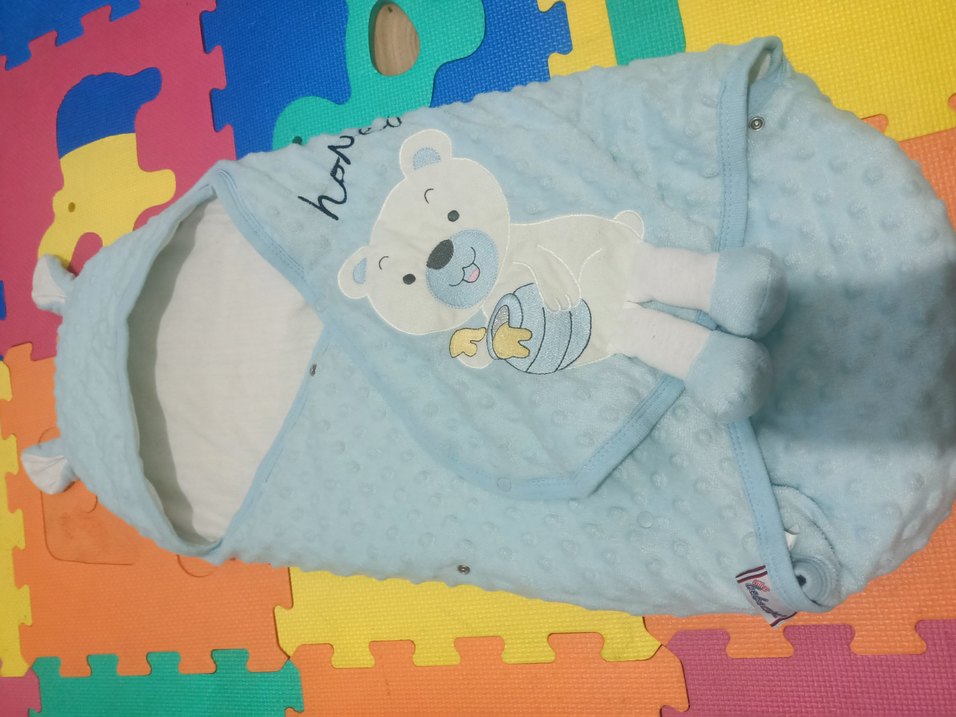 Mavi Desenli Bebek Battaniyesi - Görsel 4