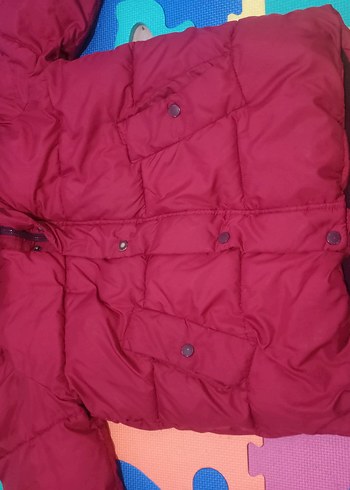 Bordo Kapüşonlu Erkek ve kız  Çocuk Mont - Görsel 4