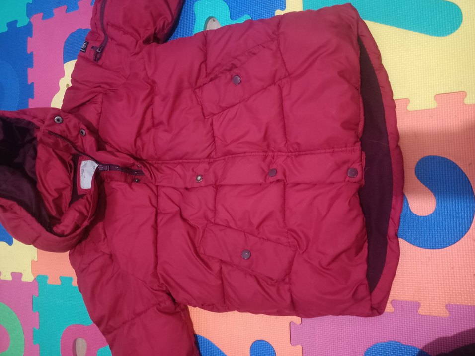 Bordo Kapüşonlu Erkek ve kız  Çocuk Mont - Görsel 4