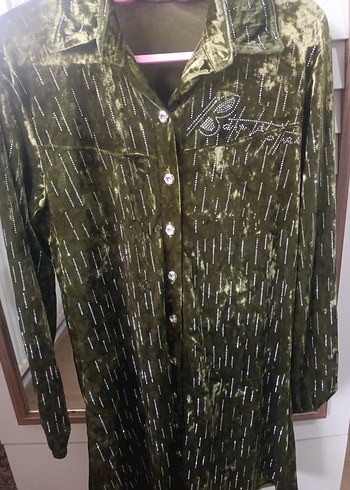 Yeşil Parlak Uzun Kollu Kadın takim - Görsel 4