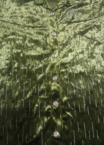 Yeşil Parlak Uzun Kollu Kadın takim - Görsel 2