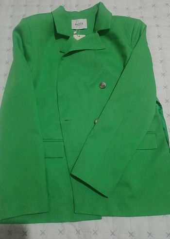 Yeşil Düğmeli Kadın Blazer Ceket - Görsel 4
