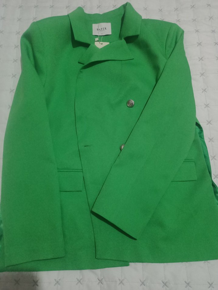 Yeşil Düğmeli Kadın Blazer Ceket - Görsel 4