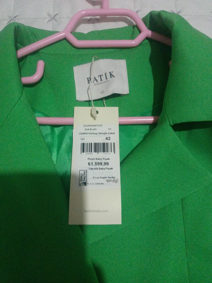 Yeşil Düğmeli Kadın Blazer Ceket - Görsel 2