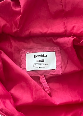 Bershka Pembe şişme Kapüşonlu Mont