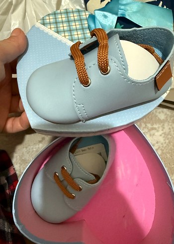 Civil Mavi Pastel Erkek Bebek İlk Adım Ayakkabısı