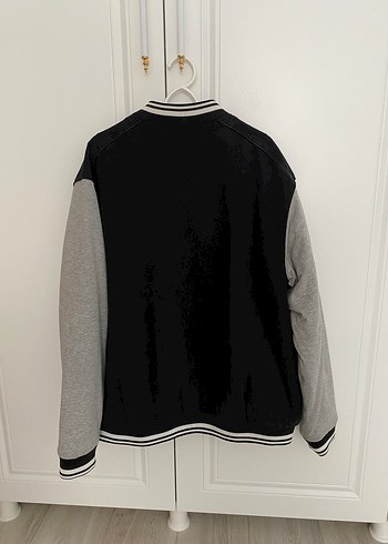 s Beden H&M Gri Kollu Siyah Bomber Kadın Ceket
