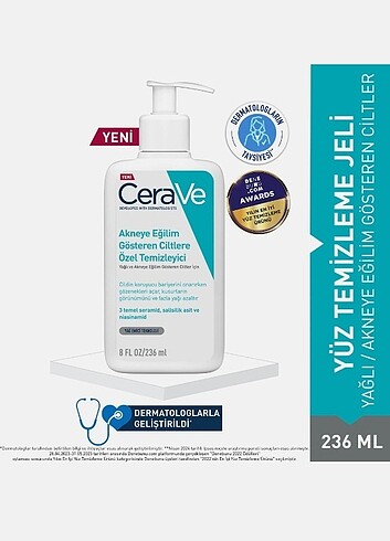 Cerave akneye yatkın yüz temizleme jeli