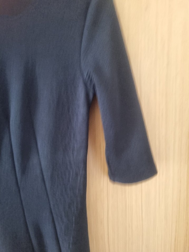 Kısa Kollu Siyah Midi Elbise - Görsel 5