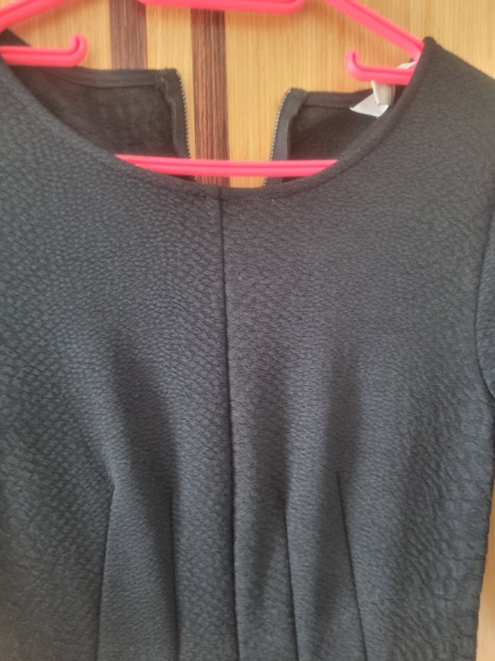 Kısa Kollu Siyah Midi Elbise - Görsel 3