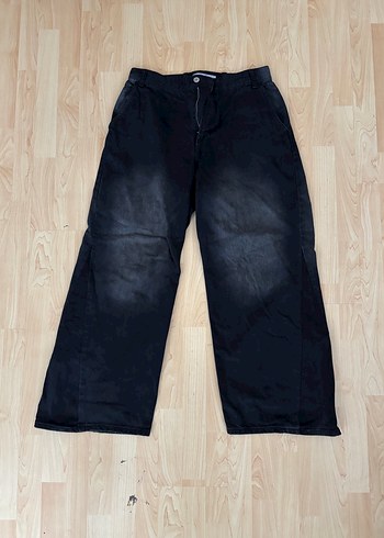 Bershka Rahat Siyah Genis Paca Kot Pantolon