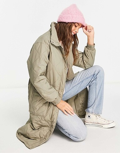 Stradivarius Stradivarius yeşil parka-mont