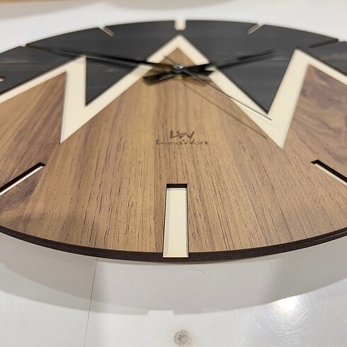 s Beden Ahşap Mdf 41 cm Duvar Saati, Sessiz Mekanizma, Duvar Saati Mount
