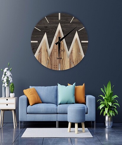 s Beden kahverengi Renk Ahşap Mdf 41 cm Duvar Saati, Sessiz Mekanizma, Duvar Saati Mount