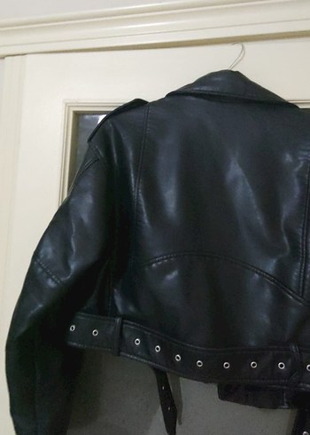 Zara Zara Kadın Siyah Deri Biker Ceket