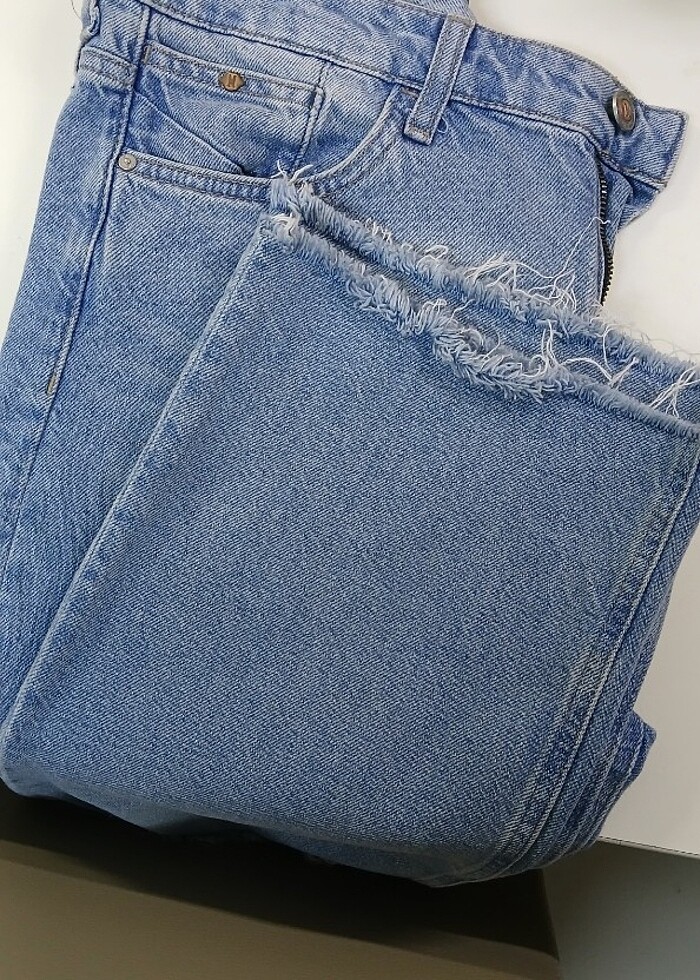 Mavi Barcelona kolej gölgeli yırtıklı ındigo mavisi jean pantolo - Görsel 4