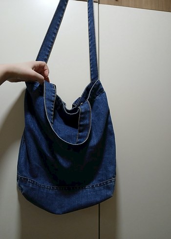 Lacivert Kot Kadın Çanta - Görsel 2