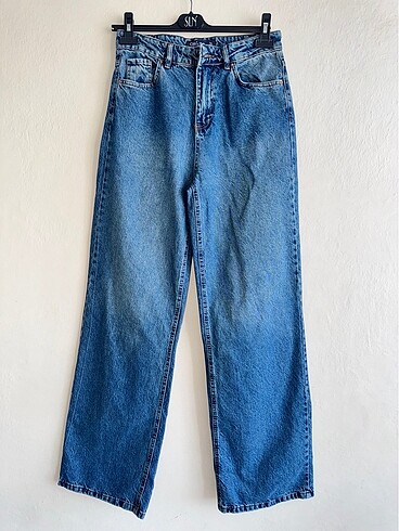 38 beden yüksek bel wide leg jean