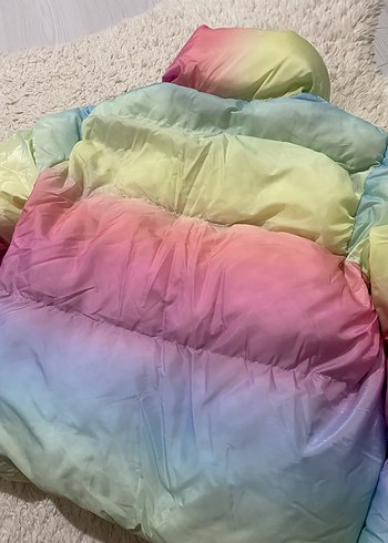 Kadın Çok Renkli puff mont - Görsel 5