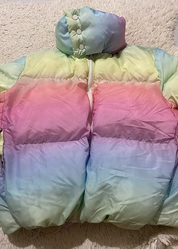 Kadın Çok Renkli puff mont - Görsel 4