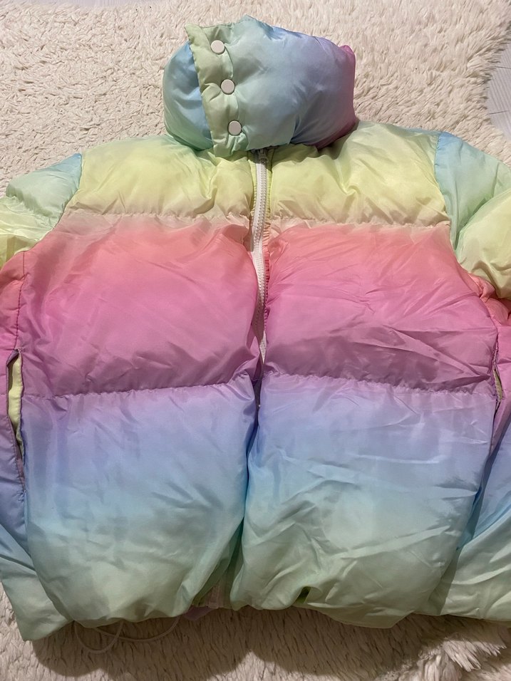 Kadın Çok Renkli puff mont - Görsel 4