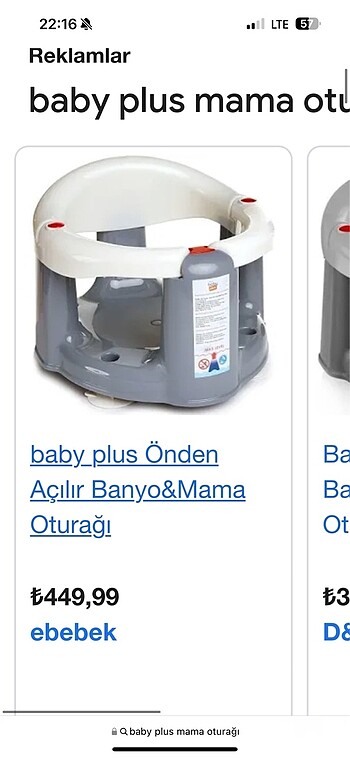 Baby plus mama banyo oturağı kutulu etiketli