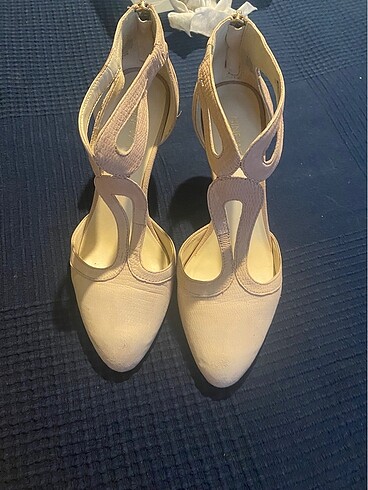 Abiye Nine west pudra bayan ayakkabı