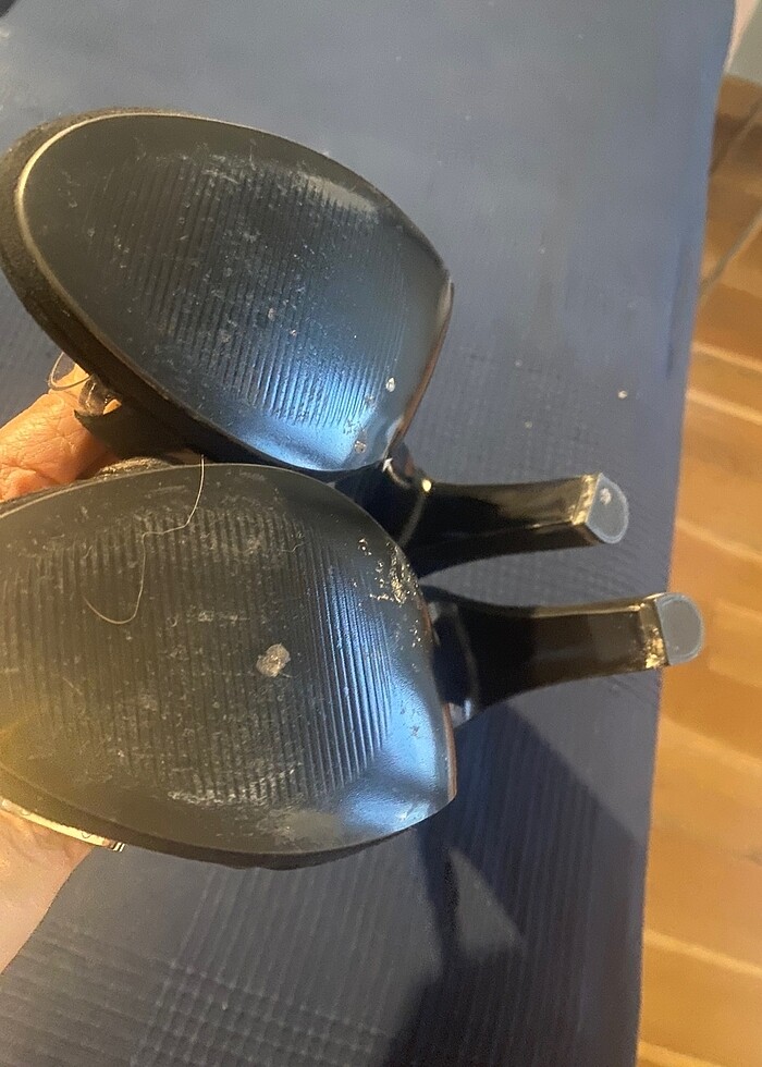 Abiye siyah nubuk bayan topuklu - Görsel 4