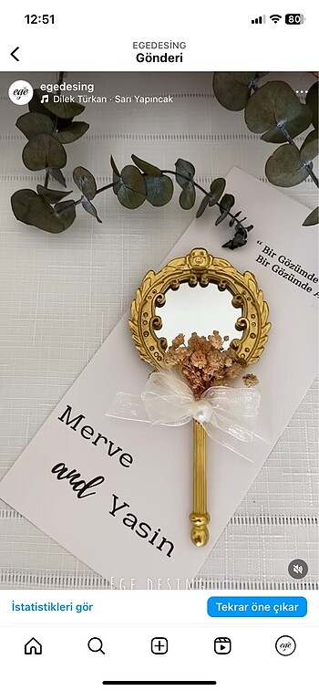 Nişan söz hediyelik ayna