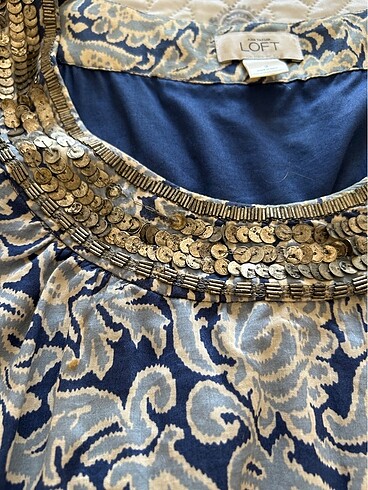 LOFT Yakası Pul işlemeli Elbise - Görsel 8