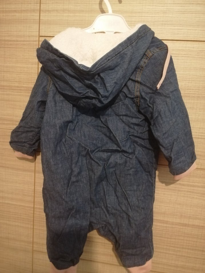 Düğmeli Mavi Bebek Kız Tulumu - Görsel 3